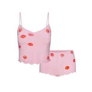 Skims Sleep Cami Shorts Set ( Cherry Blossom Lipstick | Medium) NWOT